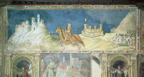 1328年、マッパモンドサラのモンテマッシ包囲戦でギドリッチョダフォリアーノを記念して